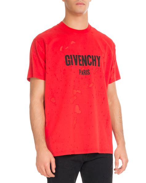 givenchy distressed t shirt red|Givenchy Columbian.